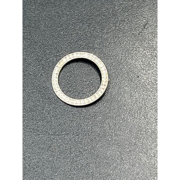 JCM 10k White Gold Round Open Circle Diamond Cut Pendant Stamped - Picture 5 of 11